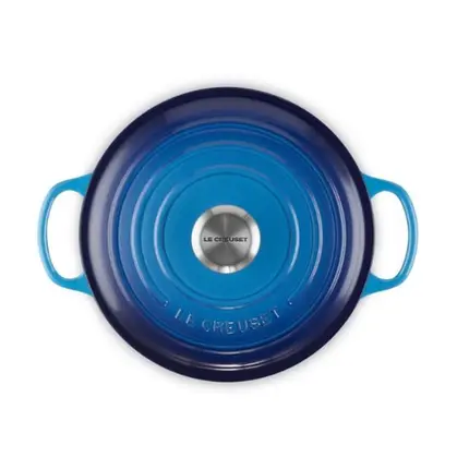 PANELA REDONDA FUNDA 24CM SIGNATURE AZURE BLUE LE CREUSET