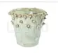 VASO EM CERAMICA VERDE CLARO COM DETALHES BEGE G