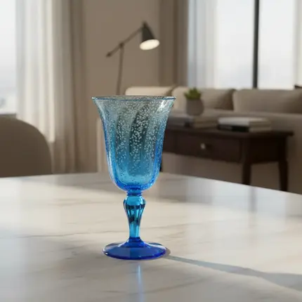 JOGO DE 6 TAÇAS EM ACRILICO AZUL 400ML