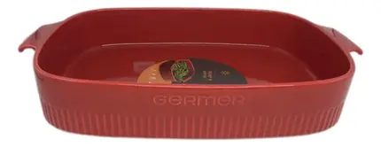 TRAVESSA RETANGULAR VERMELHA 37X26 CM GERMER