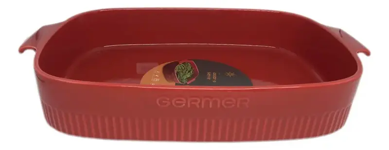 TRAVESSA RETANGULAR VERMELHA 30X21 CM GERMER