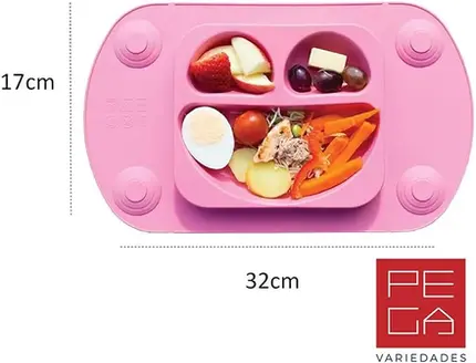 PRATO BEBE SILICONE ROSA MIMO STYLE