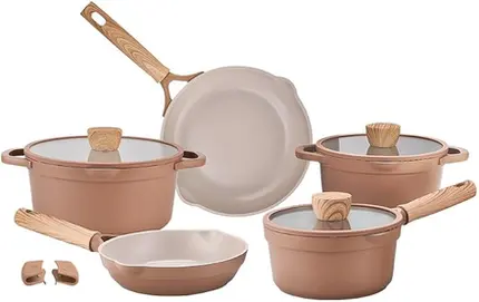 CONJUNTO 5 PANELAS CERAMIC LIFE COM INDUÇÃO DUNA TERRACOTA BRINOX