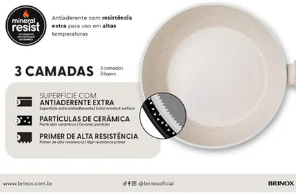 CONJUNTO 6 PANELAS CERAMIC LIFE COM INDUÇÃO SIRIUS VANILLA