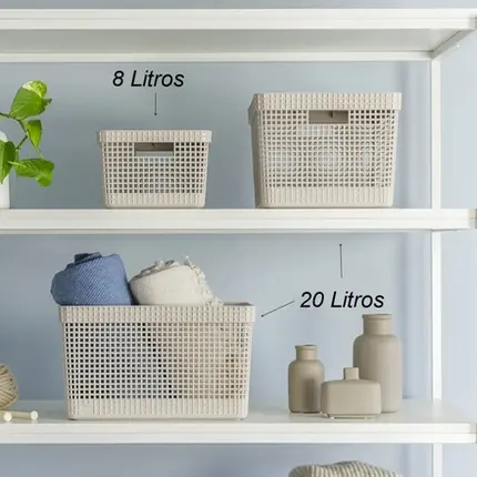 CAIXA ORGANIZ CUBE M BEGE CC350 OU+