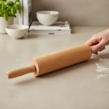 ROLO DE MADEIRA DE COZINHA 43X25CM AMADEIRADO