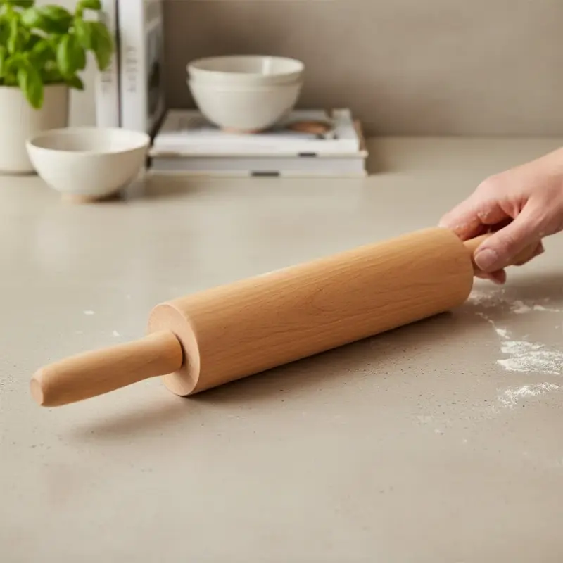 ROLO DE MADEIRA DE COZINHA 43X25CM AMADEIRADO