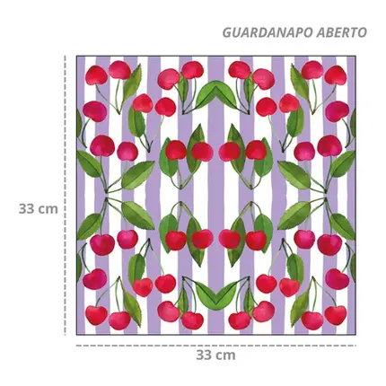 20 GUARDANAPOS DE PAPELCHERRY & STRIPES NAPKIN 33X33