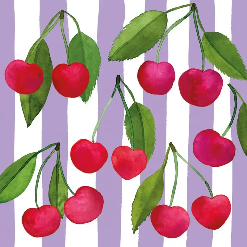 20 GUARDANAPOS DE PAPELCHERRY & STRIPES NAPKIN 33X33