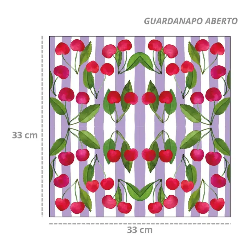 20 GUARDANAPOS DE PAPELCHERRY & STRIPES NAPKIN 33X33
