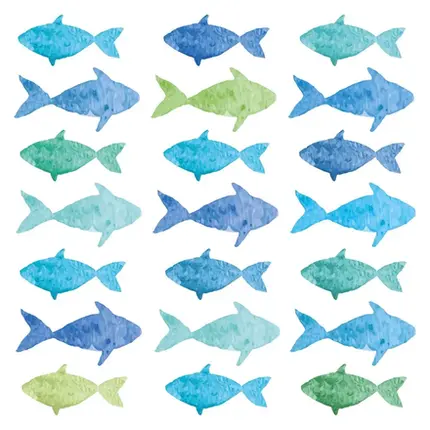 20 GUARDAPOS DE PAPEL AQUARELL FISHES 33X33 CM