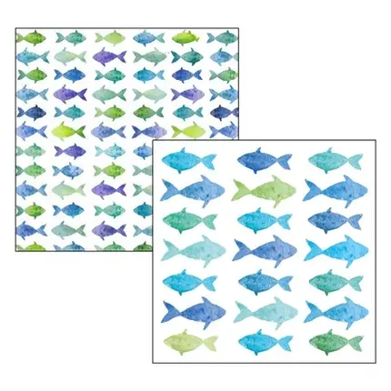 20 GUARDAPOS DE PAPEL AQUARELL FISHES 33X33 CM
