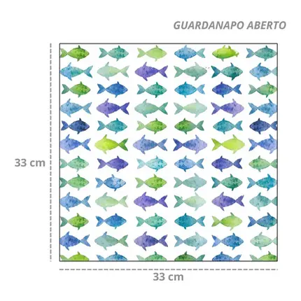20 GUARDAPOS DE PAPEL AQUARELL FISHES 33X33 CM