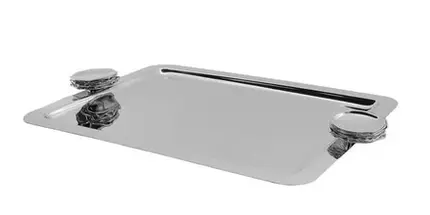 BANDEJA IMPACTO RETANGULAR MEDIA INOX RIVA