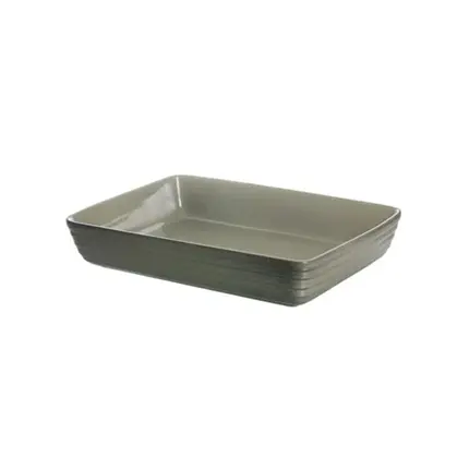 TRAVESSA RETANGULAR JADE EM CERAMICA VERDE ESCURO 4,2 L 26,5x36,5x7 CM