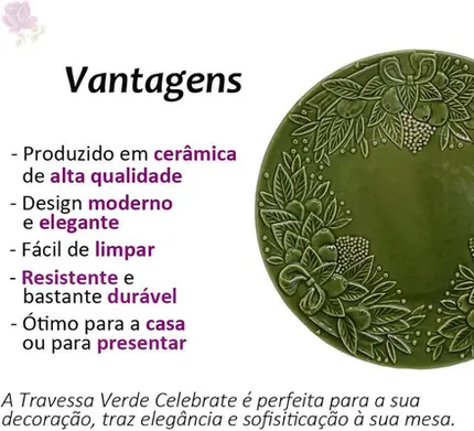 TRAVESSA RASA REDONDA CELEBRATE VERDE NILO SCALLA