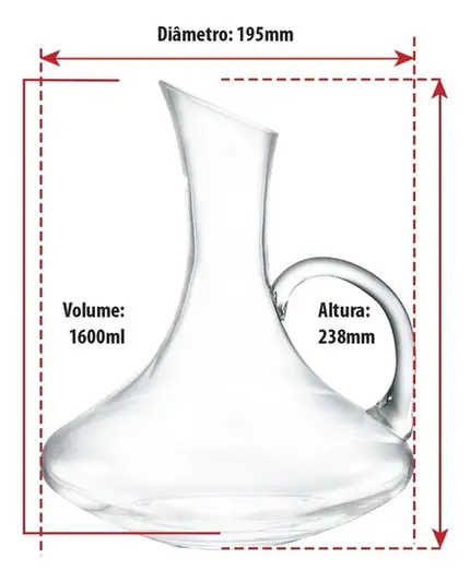 DECANTER SOMMELIER COM ALÇA 1600ML