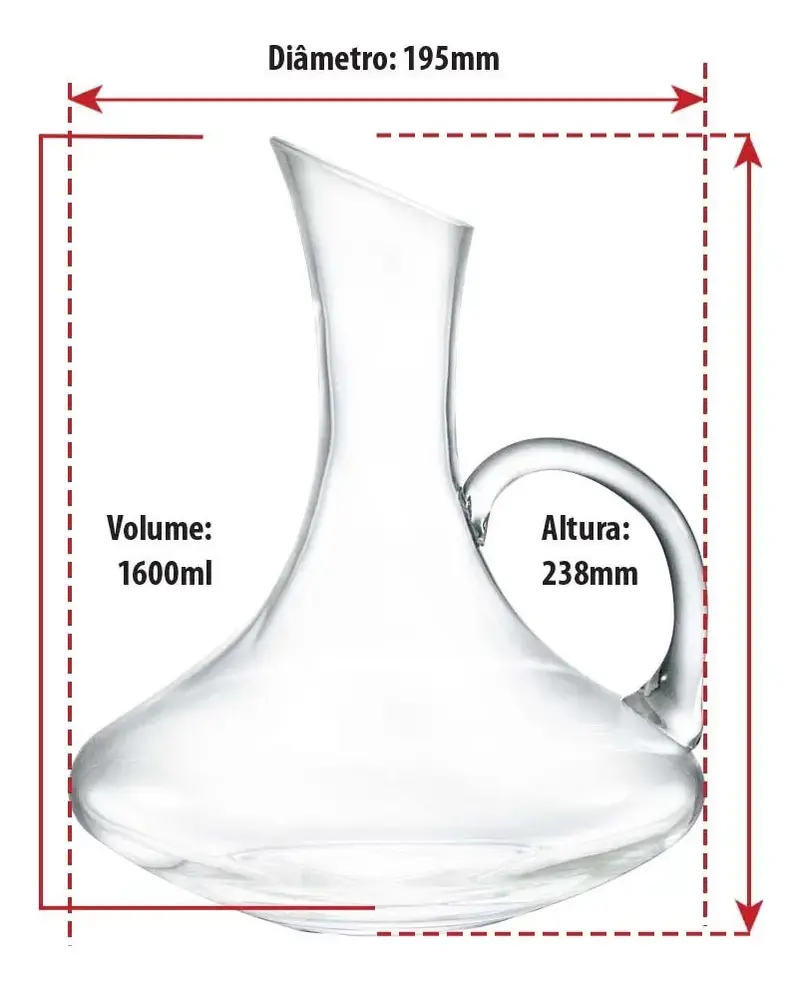 DECANTER SOMMELIER COM ALÇA 1600ML
