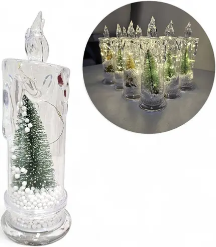 VELA DE CERAMICA COM LED ARVORE NATAL 8X18,5 CM