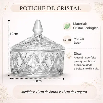 POTICHE 13X12 CM SORTIDO CRISTAL ECOLOGICO LYOR