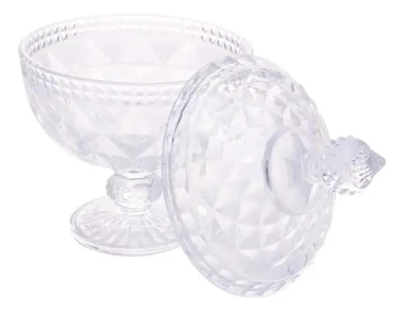 POTICHE DE CRISTAL COM PE DIAMOND 15X23 CM LYOR