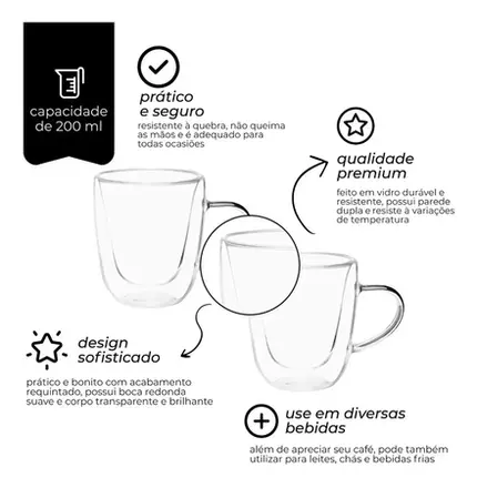 DUPLA DE XICARA CHA BORO 200ML MIMO STYLE