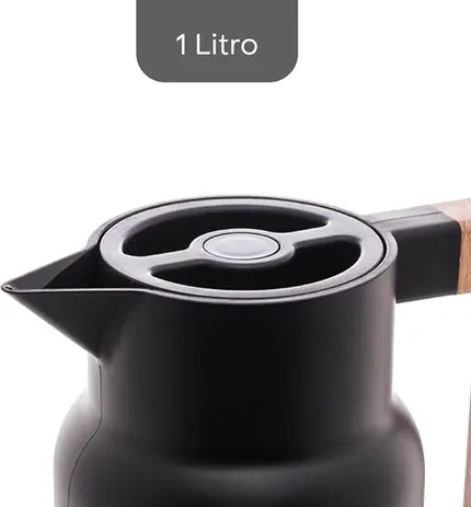 GARRAFA TERMICA DE PLASTICO ORGANIC PRETA 1L LYOR