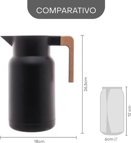 GARRAFA TERMICA DE PLASTICO ORGANIC PRETA 1L LYOR