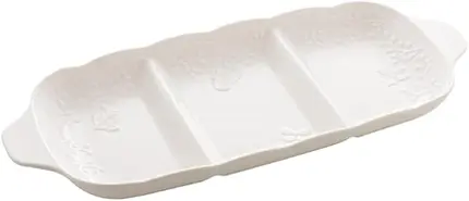 PETISQUEIRA 3 DIVISORIAS PORCELANA NEW BONE BUTTERFLY FLOWER LYOR