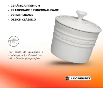 PORTA CONDIMENTO MEDIO 400ML BRANCO LE CREUSET