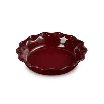 TRAVESSA PARA TORTA REDONDA 23CM HERITAGE GARNET LE CREUSET