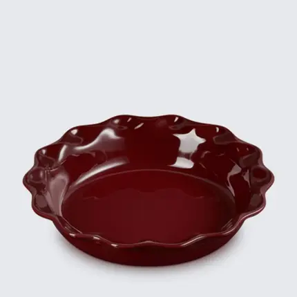 TRAVESSA PARA TORTA REDONDA 23CM HERITAGE GARNET LE CREUSET