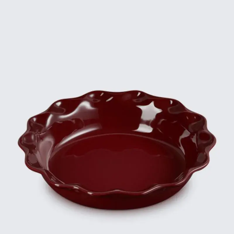 TRAVESSA PARA TORTA REDONDA 23CM HERITAGE GARNET LE CREUSET